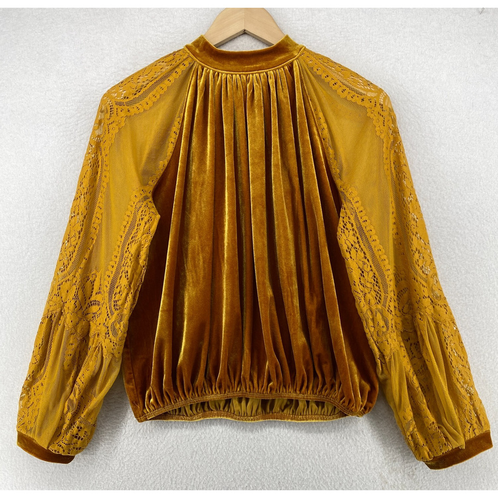 Free People Golden Velvet Blouse
